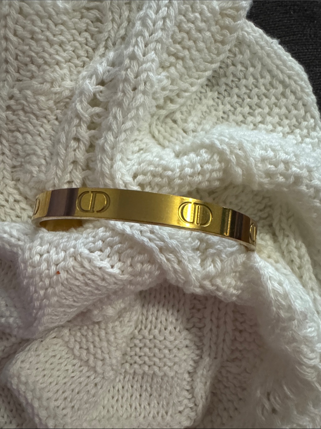 Stainless Steel LogoEngraved Cuff Bracelet